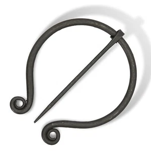 MEDIEVAL RENAISSANCE CELTIC CLOAK PIN FORGED PENANNULAR BROOCH JEWELRY BROACH - Picture 1 of 12