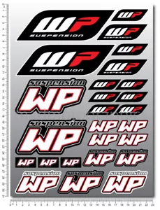 WP White Power horquilla de choque patrocinador juego de calcomanías 26 pegatinas ktm duke suzuki honda - Imagen 1 de 6