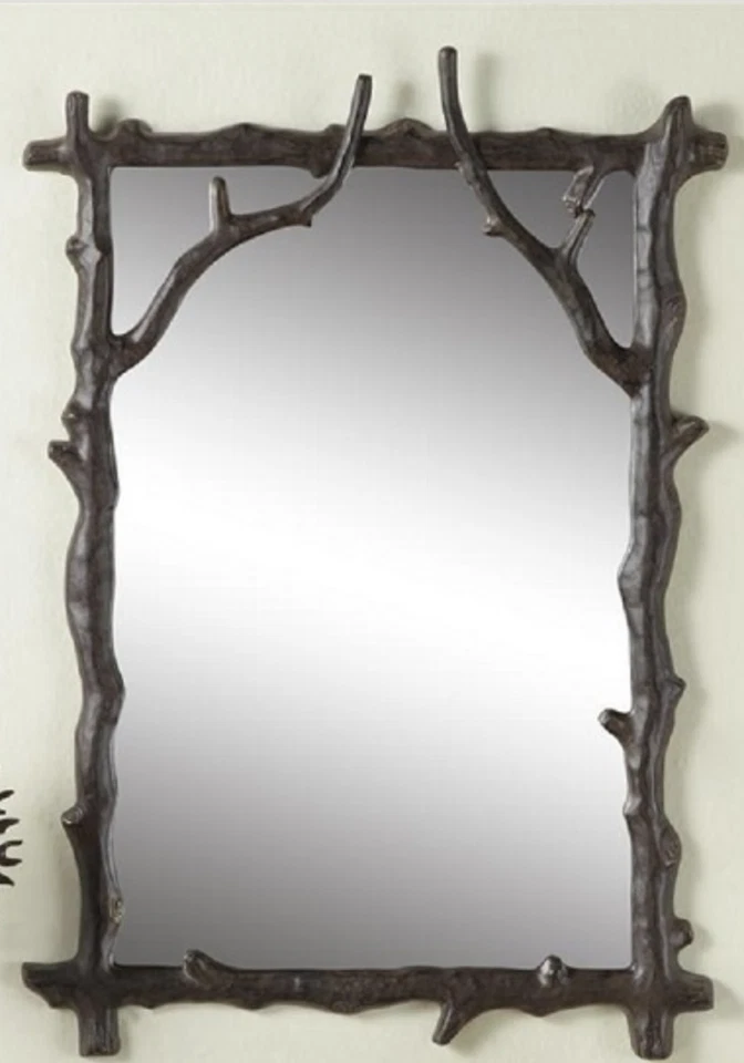 Espelho de parede galho cabine rústica lodge galho de árvore galho de metal ~ SPI Home 34031 - Imagem 1 de 1