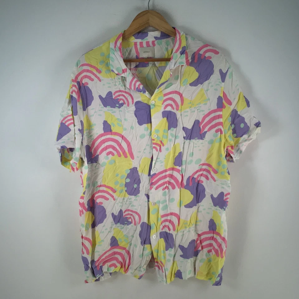 Insight mens button up shirt size 2XL slim multicolour geometric collar 101644 - image 1 of 4
