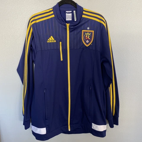 EUC Real Salt Lake Adidas Mens Track Jacket RSL MLS Soccer Full Zip Blue Large Cover