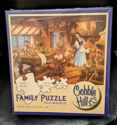 PUZZLE FAMILIAR COBBLE HILL BLANCO COMO LA NIEVE Y LOS SIETE ENANITOS_400 PIEZAS_24x18 PULGADAS Foto 1 de 2