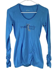 Zella Athletic Running Tee T-Shirt Thumb Hole Blue Women’s Size S Long Sleeves - Picture 1 of 7