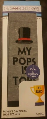 Calcetines Funky Día del Padre Para Hombre Calcetines Y Tarjeta Gris Top Sombrero Zapato Talla 6-12 Foto 1 de 2