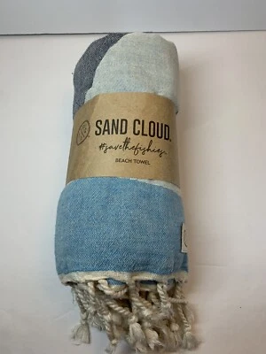 SAND CLOUD Beach Towel Blanket Blue Bruno Turtle Turkish Cotton - NWT, Sold Out - Image 1 of 4