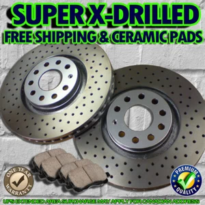 S0846 FIT 2004 2005 2006 PURSUIT SATURN ION Drilled Brake Rotors Ceramic Pads - Picture 1 of 5