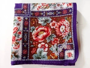 HANDKERCHIEF VINTAGE BANDANA PATTERN COTTON 17" POCKET SQUARE HANKY - Picture 1 of 2