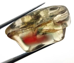18.2 ct red and green Oregon Sunstone facet rough - watermelon - Picture 1 of 11