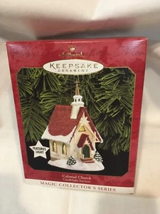 Vintage 1999 Hallmark Keepsake Lighted Colonial Church Ornament Magic Serie NIB. - Picture 1 of 6
