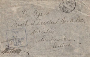 EGYPT to SCOTLAND 1943 RAF CENSOR 85 Type R11 CANCELLED - Picture 1 of 2