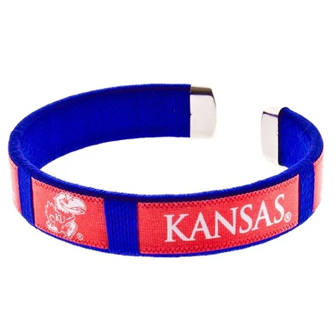 KANSAS JAYHAWKS BRACELET SPIRIT BLUE student fan team school game stocking GIFT Cover