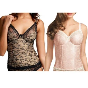 Fantasie Lingerie Susanna Underwired Basque Black/Antique Gold Petal 2403 NEW - Picture 1 of 6