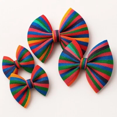 Cinco de Mayo Serape Hair bow Mexican Blanket Nylon Headband, Clip Handmade Bows - Image 1 of 4