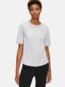 T-shirt donna Eileen Fisher top maglia biologica melange casual comoda piccola - Foto 1 di 9