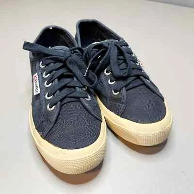 Кроссовки женские Superga размер 6,5 классические синие на шнуровке холщовые туфли на платформе - Изображение 1 из 4