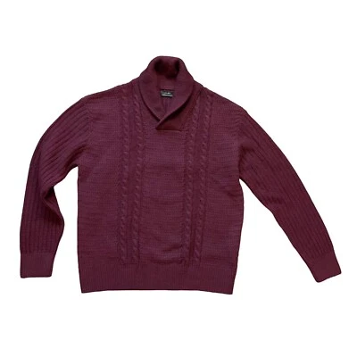 Suéter Zara Color Vino Mantón Cuello Cable Tejido Manga Larga Para Hombre Talla XXL Foto 1 de 4
