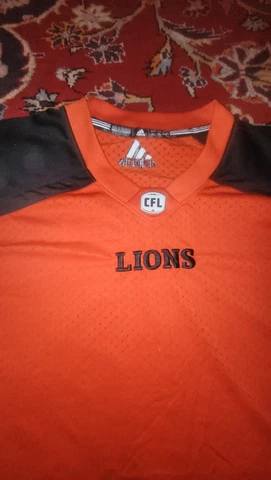 BC Lions Offical Adidas Jersey CFL Size XXL 2XL orange black football logo Cover