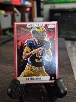 J.J. McCarthy 2024 Sage ARTISTRY Red #1 VIKINGS - Image 1 of 2