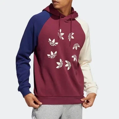 NUEVA Sudadera con Capucha Adidas Negrita Bloqueada Para Hombre Talla Pequeña Victory Crimson Logo Sudadera Foto 1 de 4