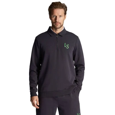 Lyle & Scott Hombre Manga Larga 1/4 Cremallera Golf Monograma Suéter 41% OFF - Imagen 1 de 4