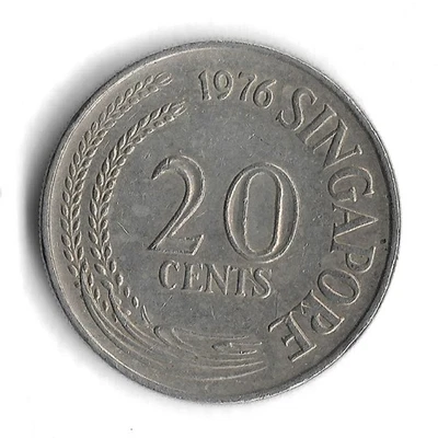 1976 Singapore 20 Cents World Coin - KM# 4 - Image 1 of 2