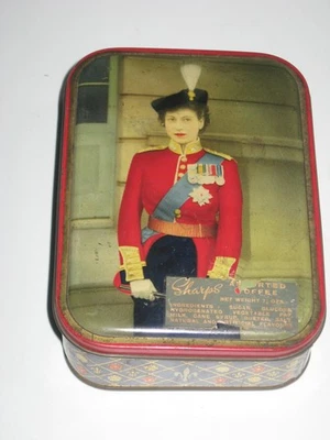 De colección Reina Isabel II Coronación Sharp's Toffee Tin Maidstone Kent Inglaterra Foto 1 de 4