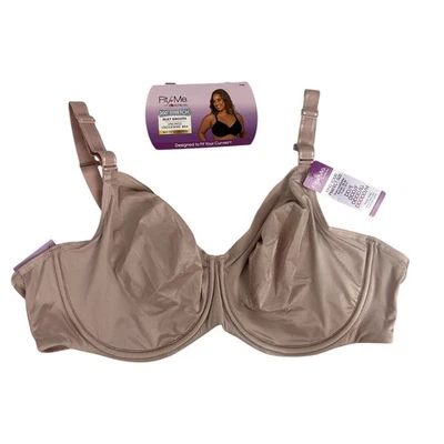 Fit For Me 360 Stretch Silky Smooth Unlined Underwire Bra Size 42D Rose FT967 - Image 1 of 4
