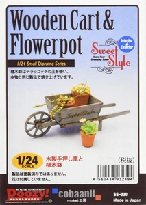 Kobaani Model Studio 1/24 Sweet Style Serie Holzschubkarre und Blumentopf A - Bild 1 von 1