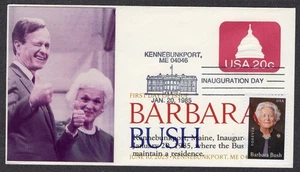 2025/1985 Barbara Bush FDC/GHWBush 2nd VP Inaugural Unknown-Maker DCP DUAL TD197 - Picture 1 of 1