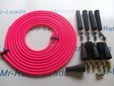 Rose 8MM Performance Kit Câble Allumage Pour 4 Cyl KIT CAR 3 Mètres Qualité HT - Photo 1/3