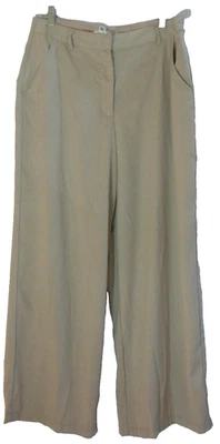Max Studio Dress Pants XL Tan Wide Leg Pockets Stretch MSRP $98 NWT - Image 1 of 4