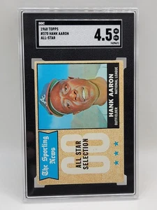 1968 Topps #370 Hank Aaron All Star SGC 4,5 - Imagen 1 de 2