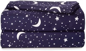 4 Piece Full Sheet Set,Constellation Outerspace with Moon and Stars Pattern, ... - Picture 1 of 3