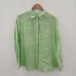 Nicole Farhi Shirt Size UK 10 Light Green Linen Women's RMF03-EH - Picture 1 of 5