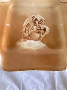 Antike Haviland & Co Limoges handbemalte Serviette Klappteller mit Portrait - Bild 1 von 8
