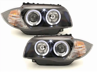 Juego de faros LED Angel Eyes para BMW Serie 1 E87/81 2004-2011 negro - Imagen 1 de 4