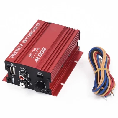 14V 500W Car Auto Stereo Audio Power Amplifier-2 Channel Bass Subwoofer Amp - Image 1 of 4