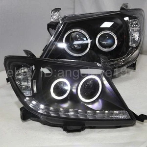 Black housing 2004-2010 year For HILUX VIGO LED Angel Eyes headlights lamps SN - Picture 1 of 1