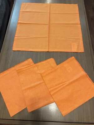NEW! Pier 1 Napkin Set In Citrus Orange 4 pc. 20x20" Classic Buffet Style - Image 1 of 4