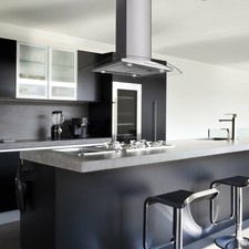 Akdy Rh0300 30" Stainless Steel Island Mount Range Hood Tempered Glass Push