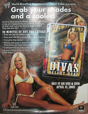 W.W.E. Divas, original promotional poster, 2003, 13x17, EX, sexy girl in bikini