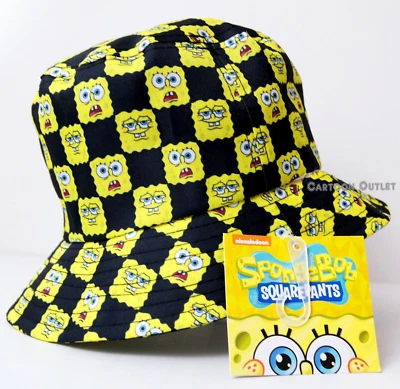 Bob Esponja Sombrero Cubo Sol Pesca Sombrero Juvenil Playa Sombrero Pantalones Cuadrados Nickelodeon Foto 1 de 4