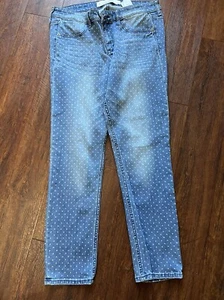 ABERCROMBIE & FITCH Women's Skinny Jeans Polka Dot Medium Wash Denim 10 - Picture 1 of 10