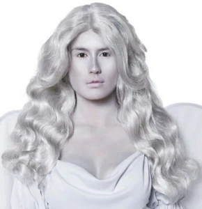 Women's Cemetery Angel Cement Gray Long and Wavy Wig - Picture 1 of 1