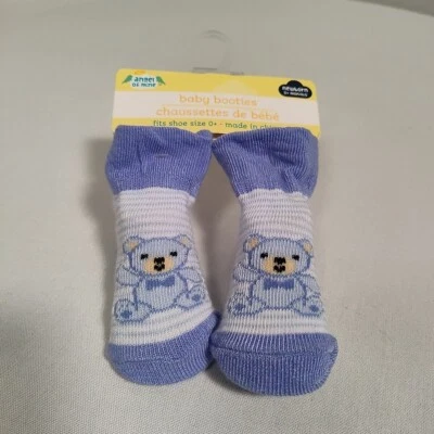 Baby Bootie носки с медведями синий новорожденного 0 + Angel of Mine подходит обувь Размер 0  - Изображение 1 из 4