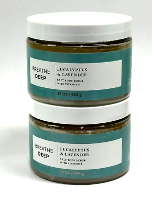 NOVO 2 BATH & BODY WORKS ESFOLIANTE CORPORAL SAL DE EUCALIPTO E LAVANDA 17 OZ VITAMINA E - Imagem 1 de 4