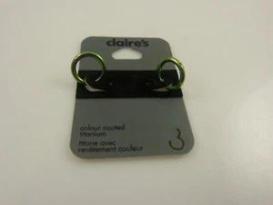 Pendientes aro titanio verde - Imagen 1 de 4