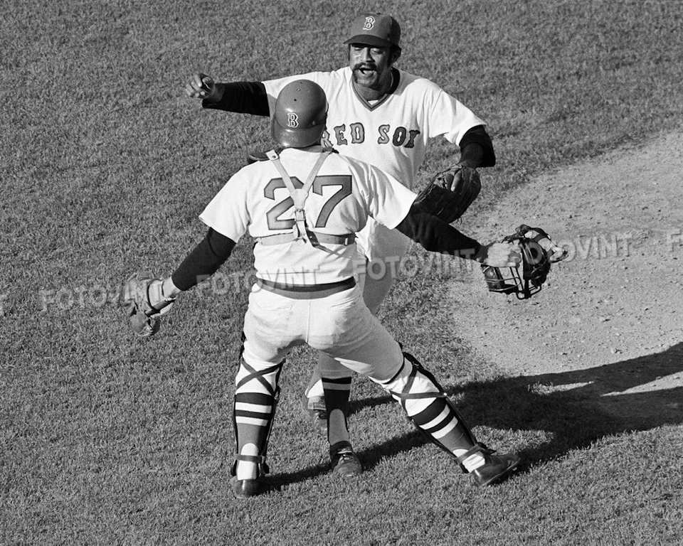 LUIS TIANT & CARLTON FISK Photo Picture 1975 BOSTON RED SOX 8x10 or 11x14 (LT1) - Image 1 of 1