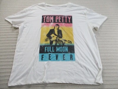 Tom Petty Womens Shirt 2XL White Full Moon Fever Short Sleeve Crew Hybrid New - Image 1 of 4