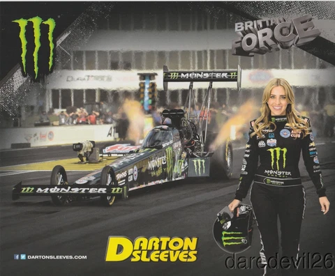 2016 Brittany Force Darton Sleeves Top Fuel PRI Show Promo NHRA postcard Cover
